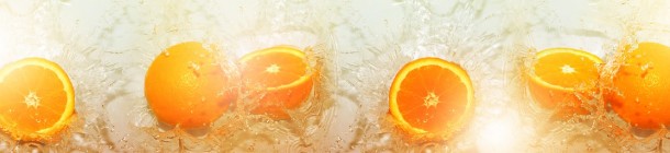 Морозный апельсин СА. Фартук для кухни пластик. 3-х метровый