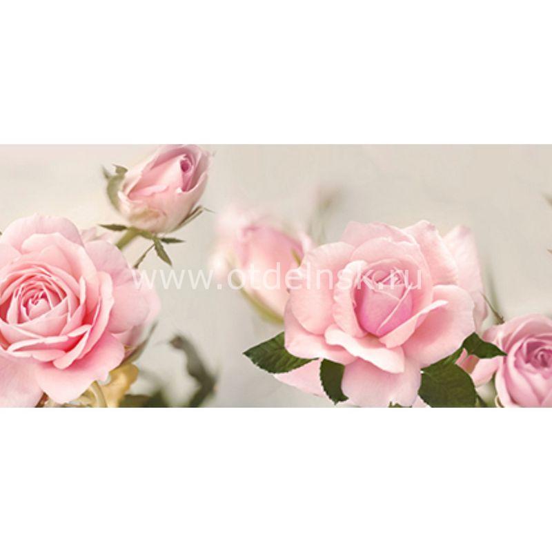290 Розовые розы. Фартук для кухни МДФ. 2,8 метра