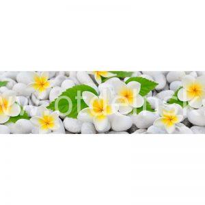 768 Белые цветы. Фартук для кухни МДФ. 2,8 метра