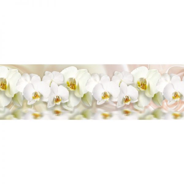 9324 Белые орхидеи. Фартук для кухни пластиковый. 3 метра