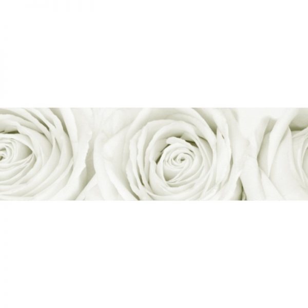 9452 Белые розы. Фартук для кухни пластиковый. 3 метра