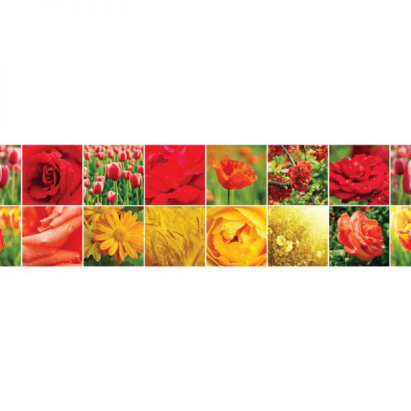 9623 Розы и тюльпаны. Фартук для кухни пластиковый. 3 метра